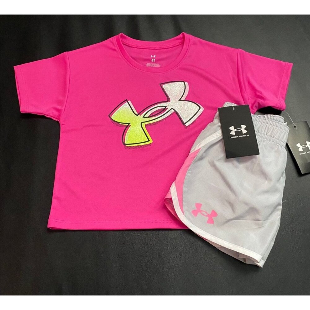 NWT Under Armour Glitter Athletic Set Girls Size 4